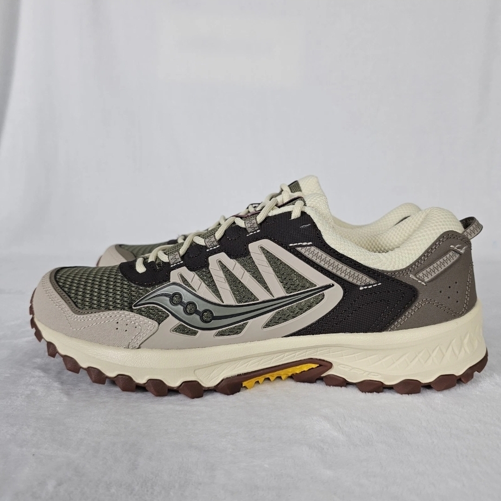 Saucony Unisex Grid Peak Mens Size 11 Sneaker Shoes Olive Brown Trail NEW